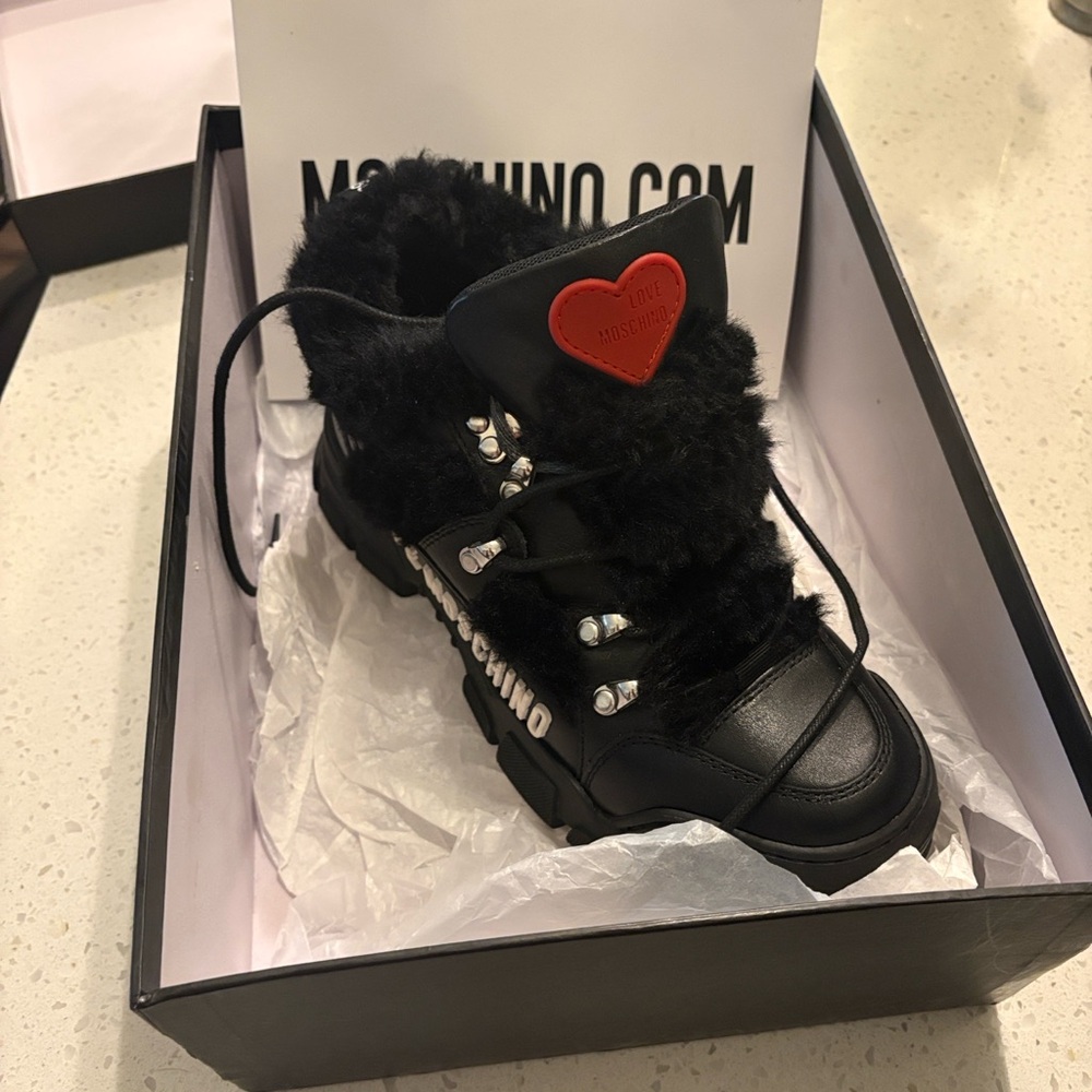 Love Moschino Black and Red Athletic Shoes